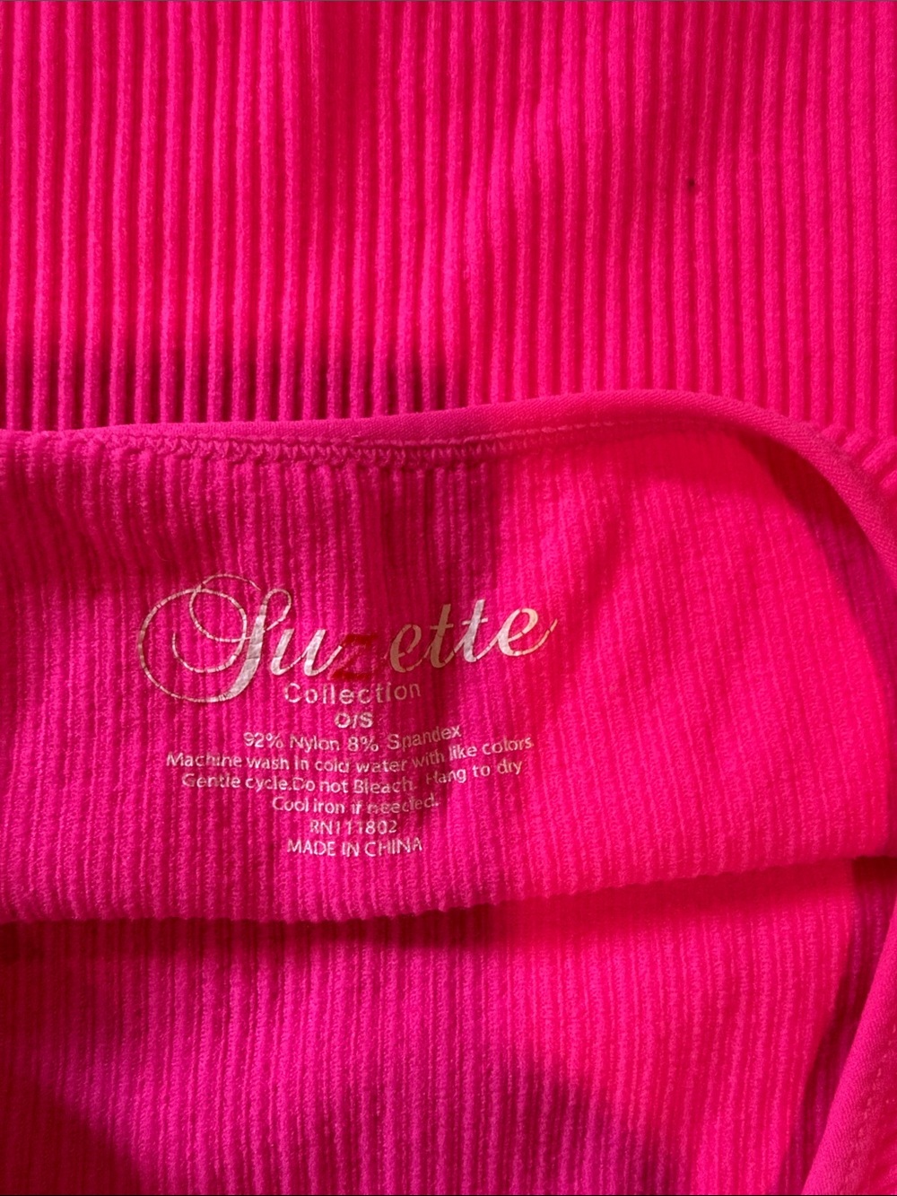 SD Collection Hot Pink Ribbed Halter Tank - Picture 2 of 3